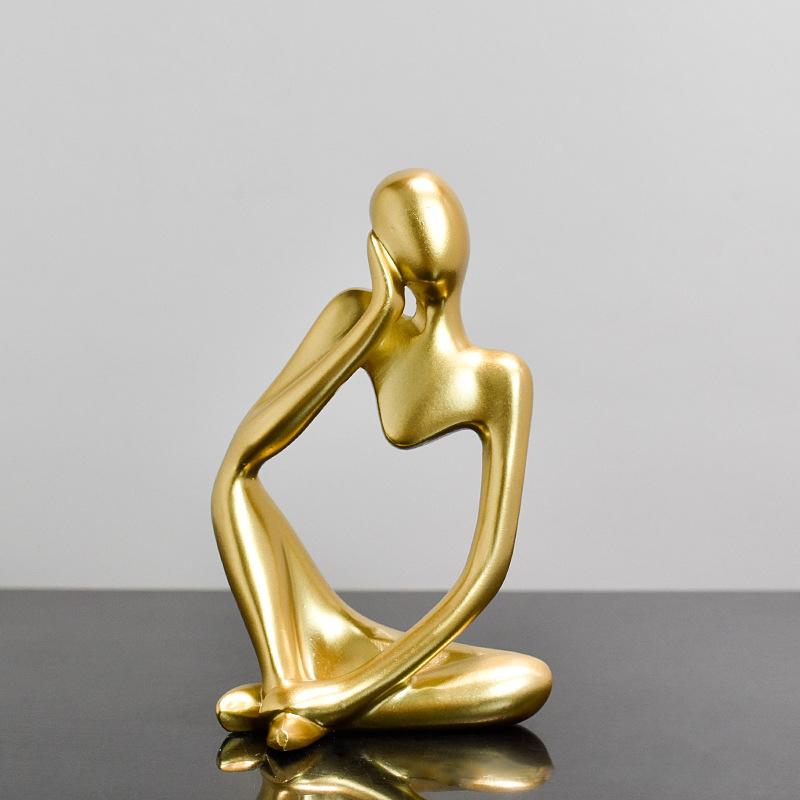 Sand Color The Thinker Abstract Statues Sculptures Yoga Figurine Nordic Living Room Home Decor Decoration Maison Desk Ornaments