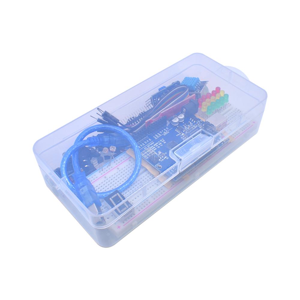 LIZAO Arduino UNO R1 Стартовый набор с макетной платой Полный базовый набор электроники с датчиками и управлением светодиодами для начинающих