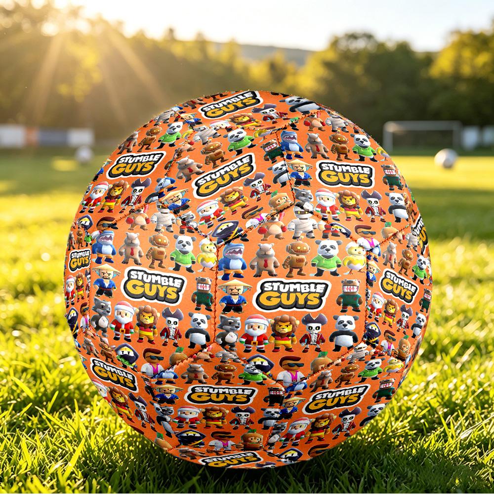 Size 5 Football Stumble Guys Pattern, Wear‑Resistant Soccer Ball for Match Training Daily Sports Play