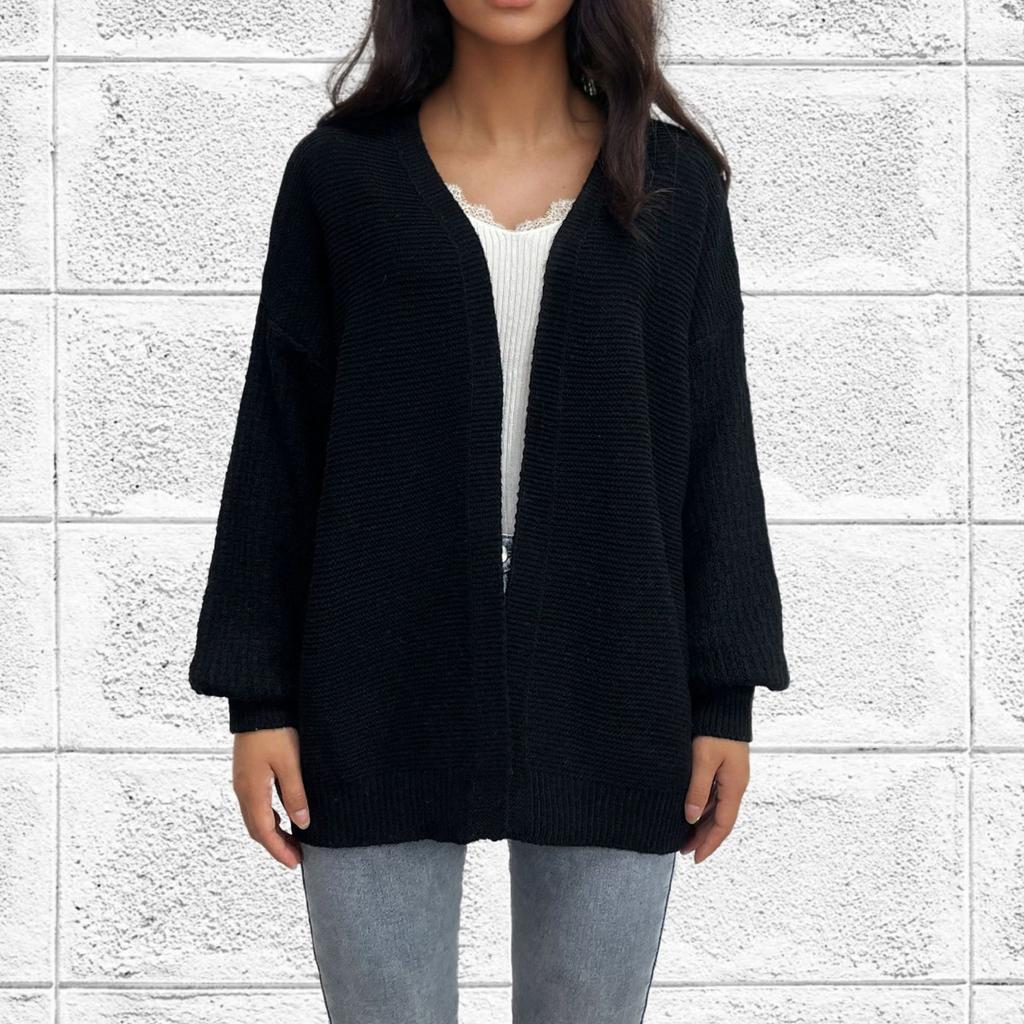 Women's Solid Color Loose Knit Long Sleeve Loose Cardigan Coat For Women