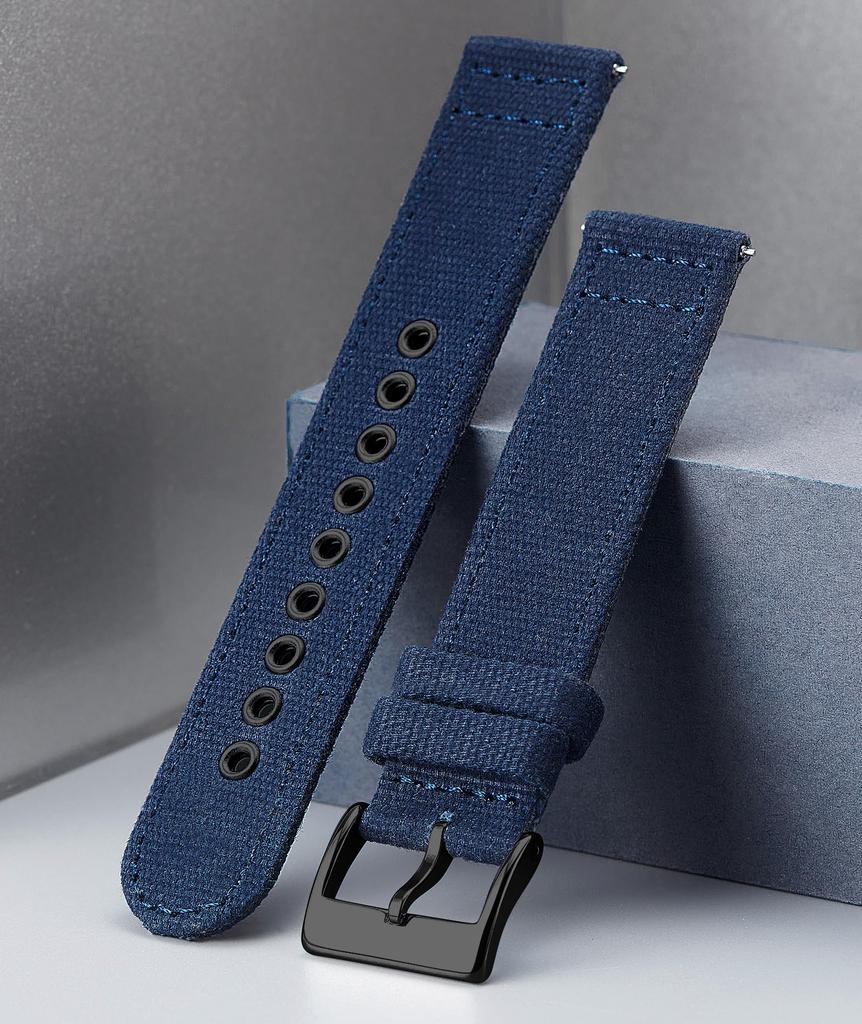 Watch Strap Canvas Quick Release Cloth Watch Band 18mm 20mm 22mm 24mm Watch Band Replacement Strap Highly Breathable Smart Watch Strap for Men and