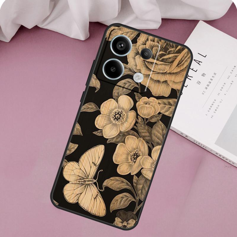 Дерево Цветок Бамбук Деревянный Чехол Для Xiaomi Redmi Note 13 Pro 11 10 9 12 Pro 9S 10S 11S 12S Redmi 9C 10C 12C 13C Чехол
