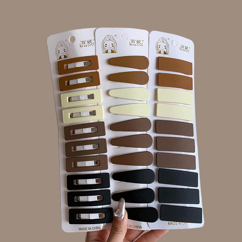 New Fashion Coffee Basic Hair Clip Set Vintage Geometric BB Hairpins Barrettes Hairgrip For Women Girl Hair Accessories Headwear