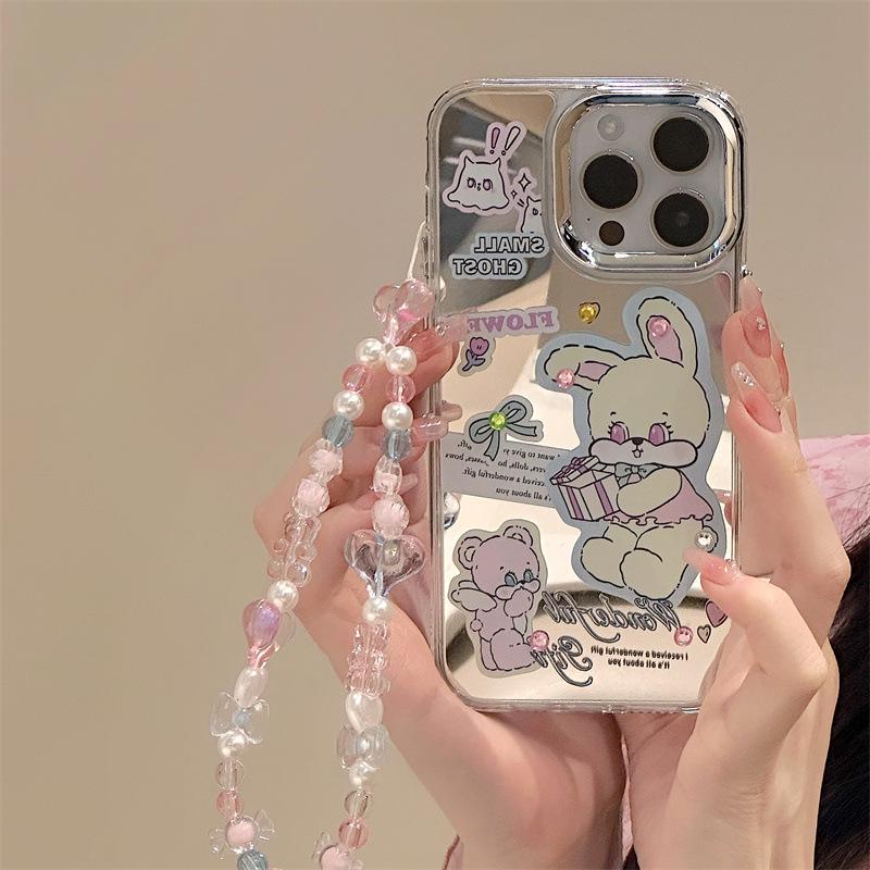 Зеркальный чехол Zhitai iPhone 15 Pro Max с совместимостью 12-14-16 и мультяшным дизайном