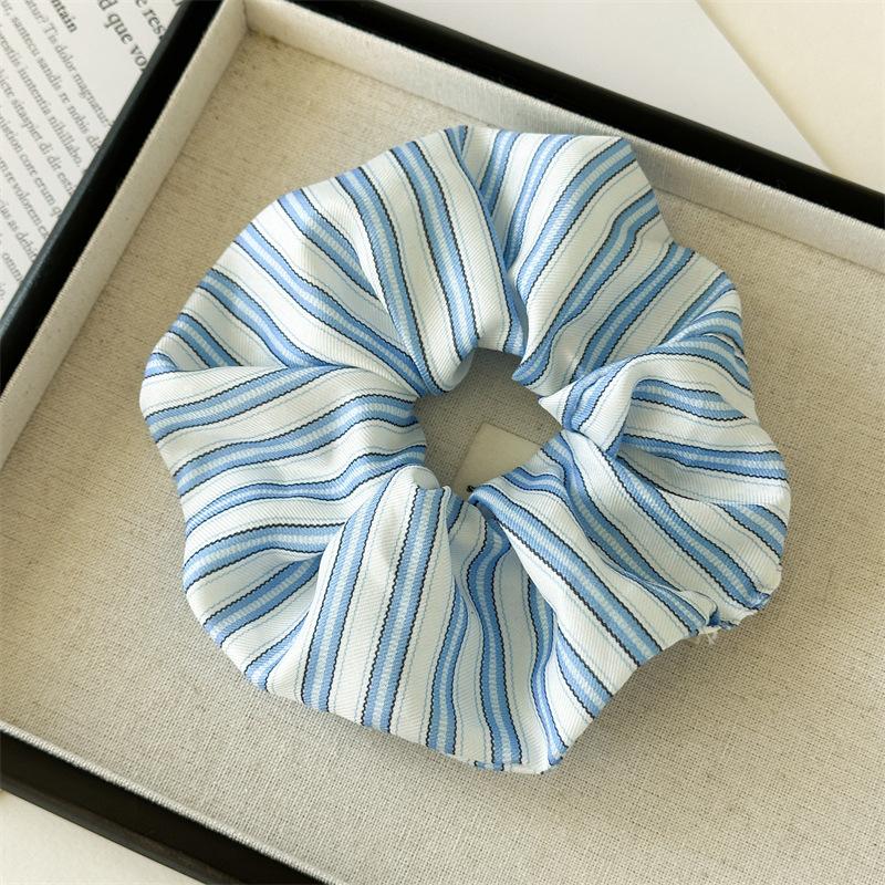 New Korean Striped Headband Trendy Simple Elastic Hair Band Blue Color Style Hair Loop For Women Hair Accessories Girls Ponytail Tie