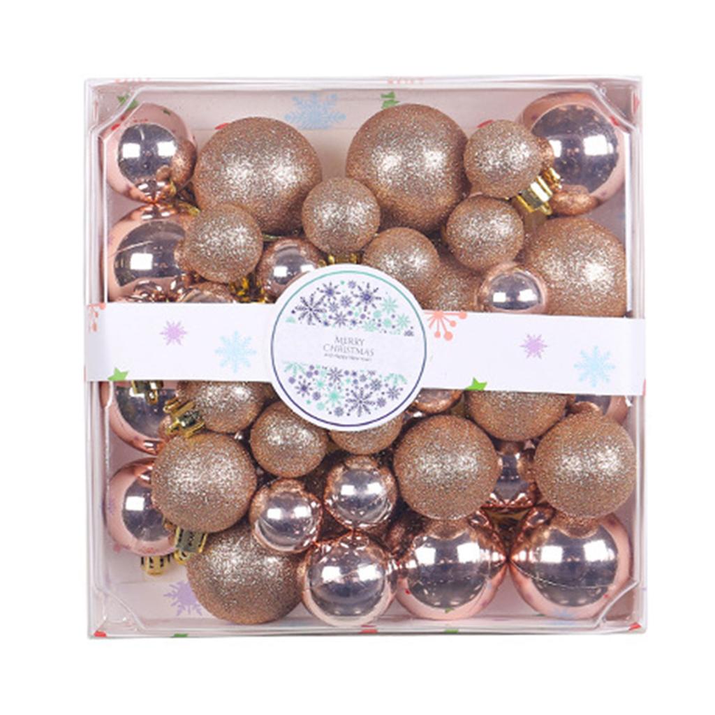 Набор из 44 шт. Небьющиеся рождественские шары Прочный пластик Подвесные украшения для елки Набор декоров для праздничных украшений