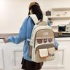Autumn and Winter New High-Value Fresh Color-Block Letter Casual Backpack for Female Primary and Secondary School Students