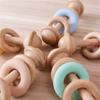 Baby Toys Wooden Rattles Silicone Ring Baby Rattles and Mobiles 0 12 Months Sensory Toys for Baby  Wooden Teether for Baby Gifts