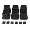 6 Sets 3in Furniture Risers Plastic Black Multifunction Bed Risers for Desk Sofa Chair Washing