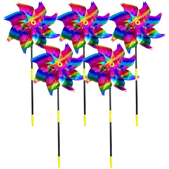 5 шт., блестящие светоотражающие вертушки для домашних животных, отпугиватель птиц, блестящая вертушка, ветряная мельница для сада