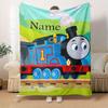 Thomas The Tank Engine Blanket Soft And Cozy Custom Name Gift For All Holidays Home Decor Office Nap Outdoor Holiday Gift Playful Design Polyester