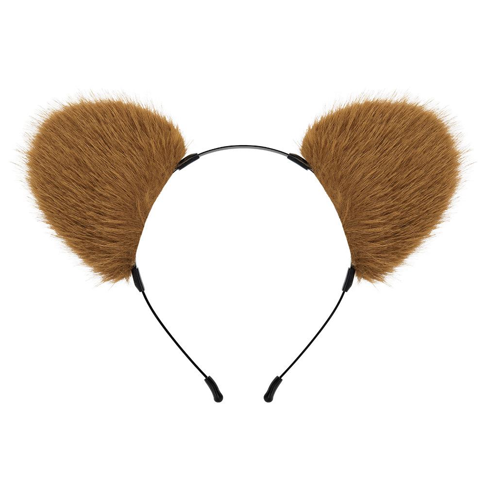 Original bear ear headband, realistic animal ear design cos Multicolored panda ear plush hair accessories