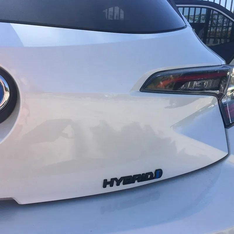 3D Metal HYBRID Car Emblem Badge Front Grille Rear Trunk Sticker for Toyota Camry RAV4 Prius Crown Auris Exterior Accessories BH4