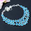 Swiss Blue Topaz Gemstone Handmade 925 Sterling Silver Jewelry Necklace 18" KG-412