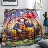 1Pc Easter Egg Print Flannel Blanket, High quality Comfortable for All Seasons, Home Decor, Warmth and Comfort, Perfect for Christmas Gifts