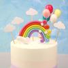 Rainbow Cake Decorating Star  Cloud Mini Colorful Fairy Garden Terrarium Figurine Decor Set Cake Toper Birthday Decoration