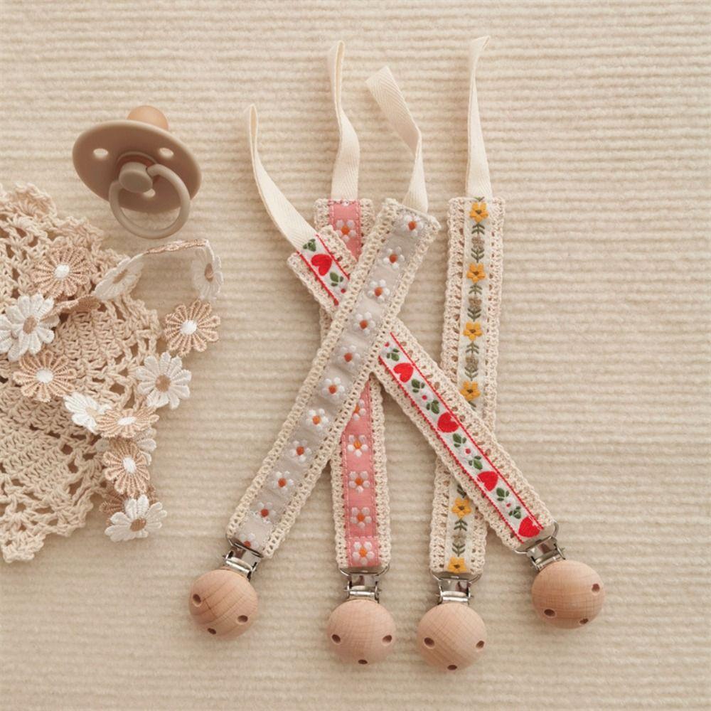 Wooden Clip Soother Holder Ethnic Style Nipple Holder Clips Cute Baby Cloth Pacifier Chain  Baby