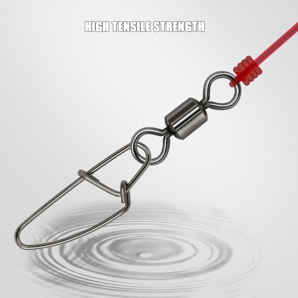 Stainless Steel 1#-8# Heavy Duty Ball Fishing Snap Connector with Pin Bearing Barrel Rolling Swivel