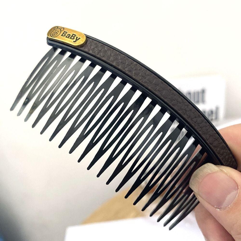 Кожаные фиксированные расчески с медвежьей вставкой, модная расческа для укладки волос, повседневная