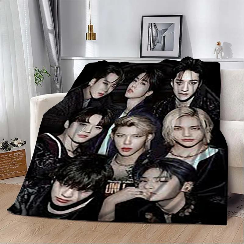 3D KPOP S-Stray-K-Kids Плед Плед для пикника Теплые фланелевые пледы Покрывала для дивана кровати Домашние Постельное белье Подарки на день рождения