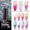 2Pc Mtssii 6ml Thermal Rainbow Holographic Cat Magnetic Gel Temperature Color Changing Magnetic Gel Varnish Laser Soak Off Gel