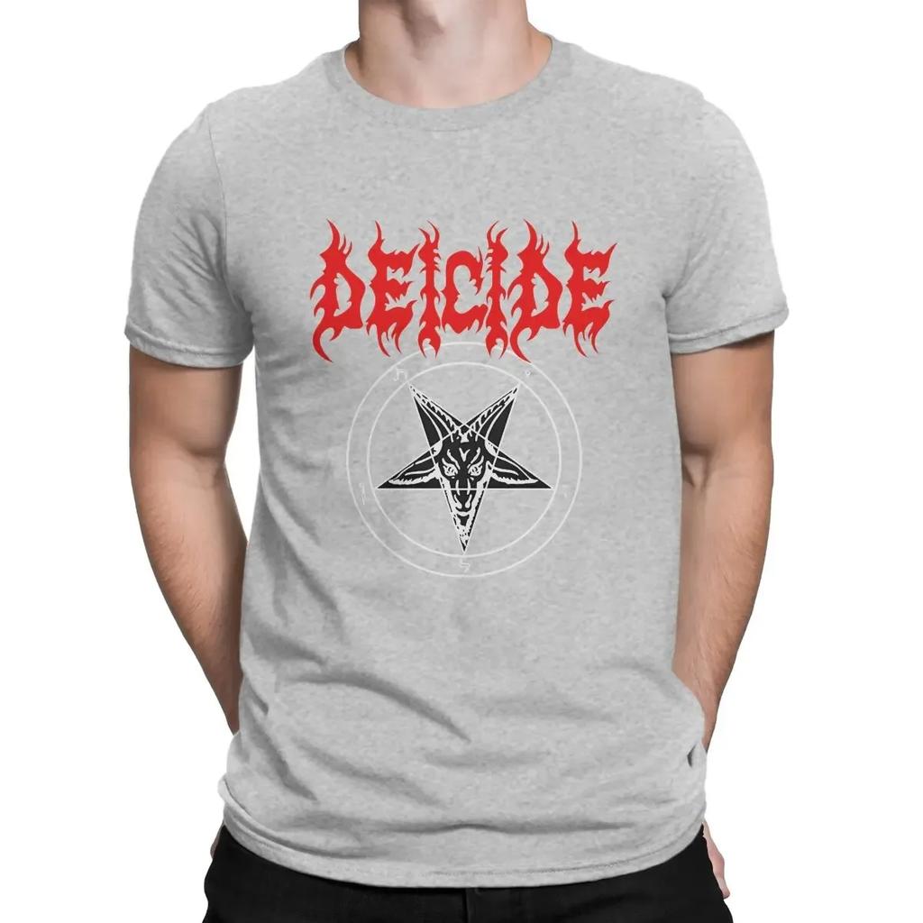 Пентаграмма Дэт-метал Мужская футболка Deicide Свитшот Короткий рукав Тканевая футболка Юмор Высочайшее качество Подарки на день рождения