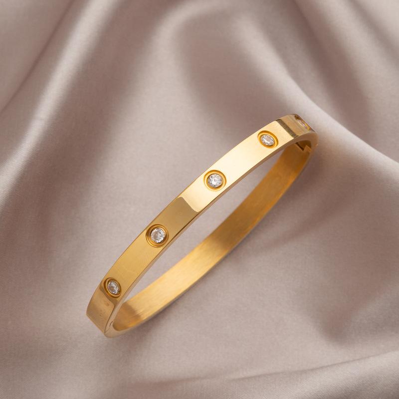 Stainless Steel Ring Stacking Bracelet Women Plated Couple Holiday Gift Fashion Bracelet Party Jewelry