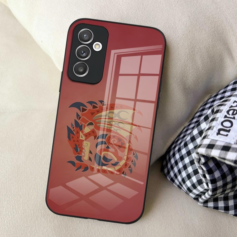 Чехол для телефона M-Monster Hunter для S25 Samsung S24 Ultra S23 Fe S22 Plus S20 S21 A16 A54 A34 A53 Стеклянная крышка