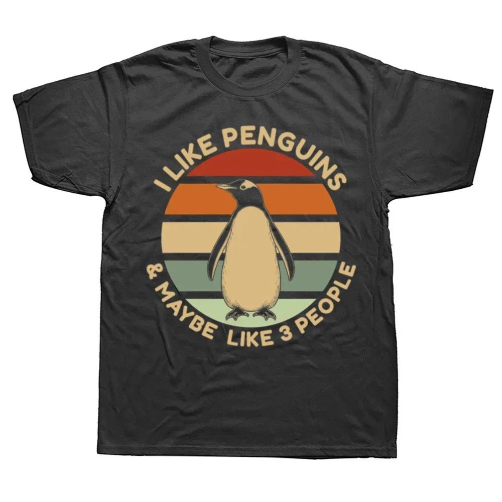 I Did the Math the Answer Is Penguin Funny Penguin Lover Graphics Men's T Shirt Fashion Casual Oversized Short Sleeve T-shirts