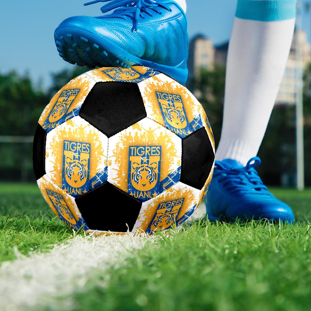 Tigres UANL Indoor Soccer Ball Colorful Machine Stitched PVC Size 5 Team Training Competition Ready Durable High-Bounce Cool Sports Gift