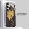 Блестящий Чехол для Телефона с Узором в Виде Сердец 2D для Samsung S26 S25 S24 S23 S22 S21 S20 A56 A36 A16 Электроокрашенный Стеклянный Защитный Чехол