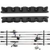 PLEAVIT Wall-Mounted Fishing Rod Stand, Fishing Rod Rack, Rod Holder, Holds 6 Rods, Compact, Horizontal