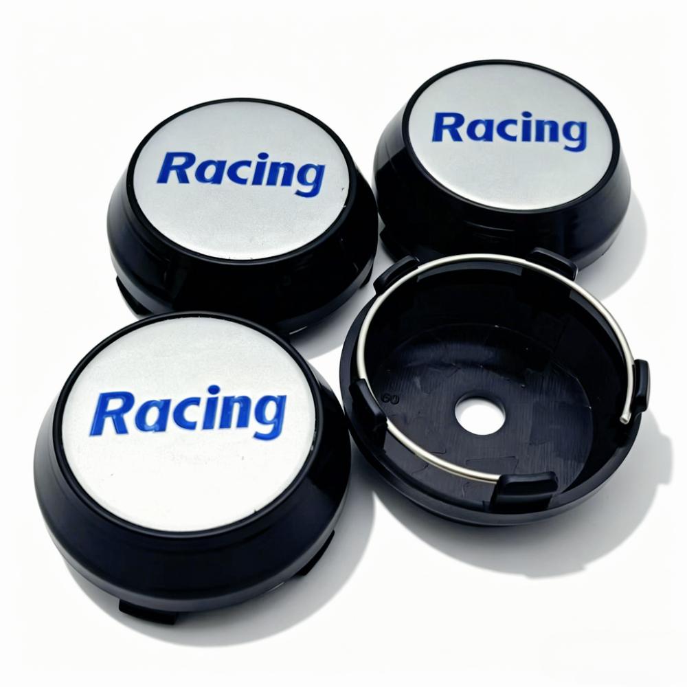 4pcs Racing Sport Letters Logo Badge Car Wheel Center Caps 60MM Clips 56MM Wheels Hub High Cap Rim Hubcaps Cover Car Accessories