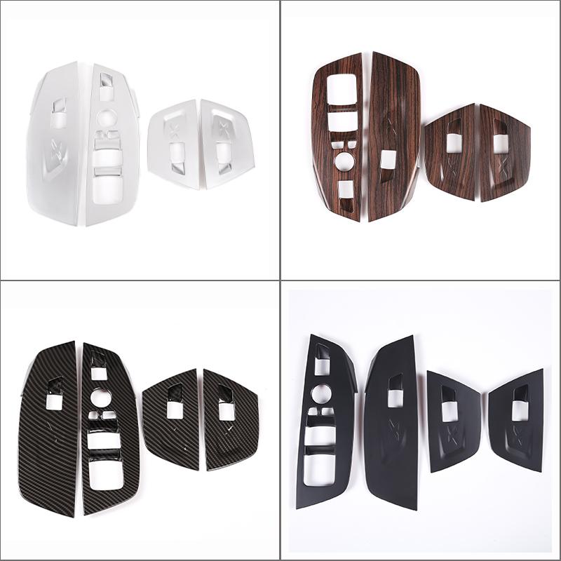 Наклейка с отделкой рамки кнопок подъема стекла окна автомобиля в стиле карбонового волокна для BMW X3 X4 G01 G02 2018    Автомобиль