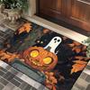 Halloween Themed Door Mat With Cute Ghost Black Cat Pumpkin Patterns Non Slip Washable Entrance Rug For Home Decor Indoor
