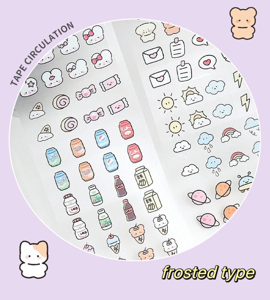 MINKYS 3M Graffiti Hand Tent PET Waterproof Kawaii Tape Colorful Letter Symbols Cute Cartoon Creative Decorative Stickers