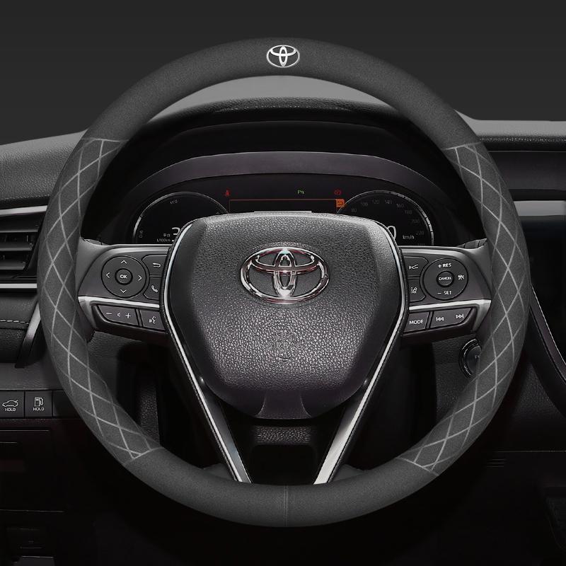 For Toyota 2026 Hot Hub Caps 38cm Suede Car Steering Wheel Cover For Toyota Hilux Aygo Corolla Yaris Rav4 Camry CHR 15 Inch Non