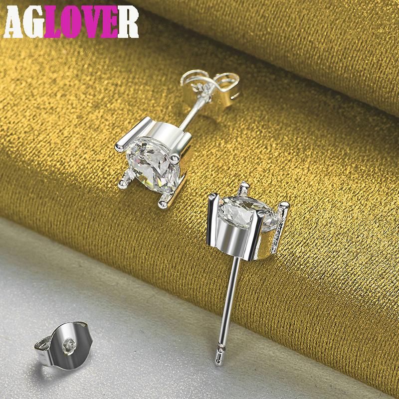 Ювелирные изделия из стерлингового серебра 925 пробы с квадратными цирконами AAA