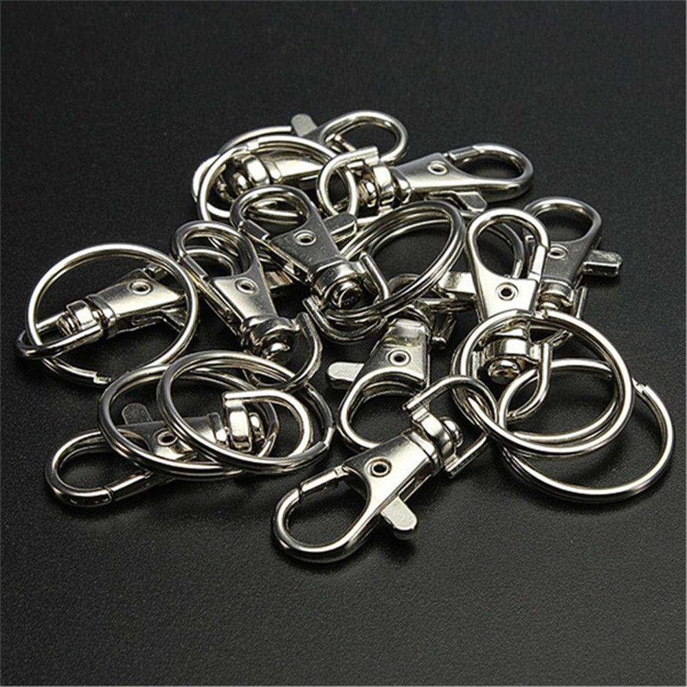 50Pcs Metal Art Crafts Jewelry Lobster Claw Clasp Key Chain Ring Clip DIY Making Swivel Snap Hooks