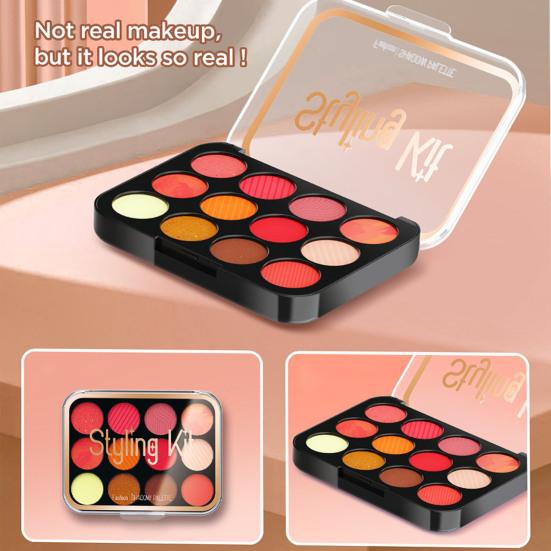 10Pcs Kids Makeup Kit for Girls Pretend Play Cosmetic Set with Eyeshadow Palette Lipstick Mirror More Washable