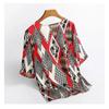 Plus Size Women's Spring Summer Floral Print O Neck Short Sleeve Casual Office Tops Fashion Shirt Blusas