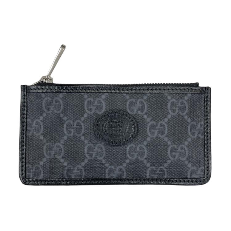 Gucci Кошелек-визитница на молнии с монограммой GG для унисекс, для повседневного использования