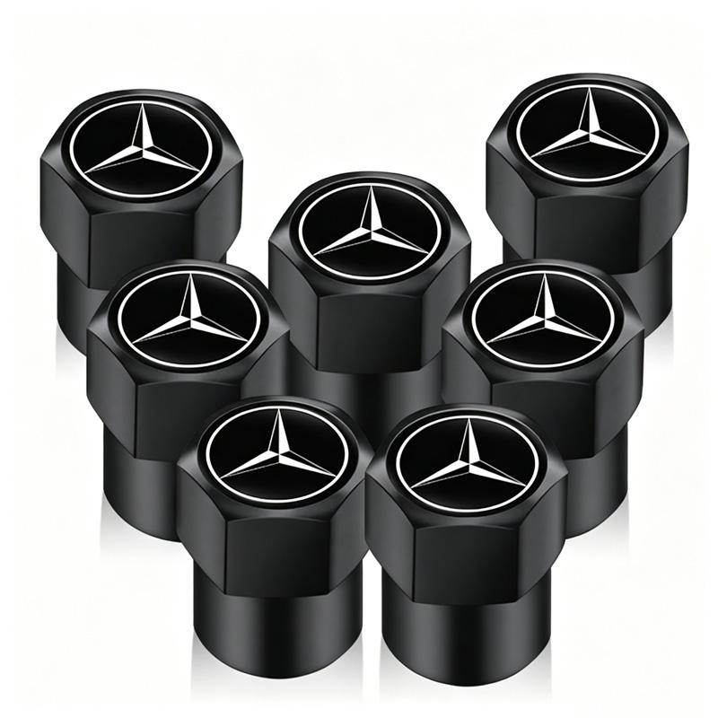 VFO1 Aluminum Car Tire Valve Caps For Mercedes Benz AMG W203 W206 W220 W205 W211 W108 Wheel Valve Stem Air Valve Cap Car Accessories