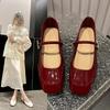 Женские туфли Мэри Джейн, новые модные элегантные туфли с квадратным носком, для банкета, вечеринки, с неглубоким носком, на низком каблуке, на плоской подошве для женщин