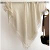 100*100cm Cotton Blend Solid Color Square Scarves with Lace
