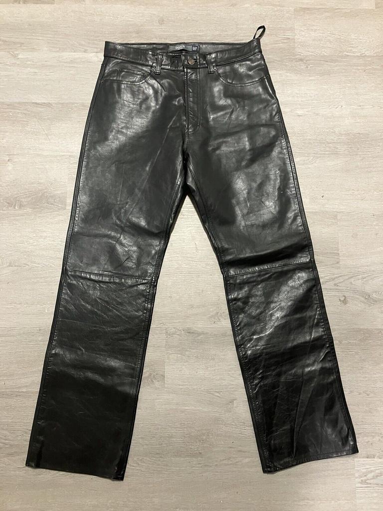 Осенние и зимние мужские однотонные брюки из искусственной кожи в стиле ретро, ​​повседневные брюки-карго