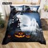 Пододеяльник Хэллоуин Летающие летучие мыши-вампиры Пододеяльник Полиэстер Колдовство Волшебный стеганый чехол Подарки на праздник Украшение комнаты