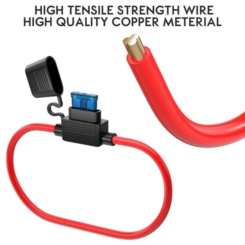 10 шт. Автомобильный мини водонепроницаемый блок предохранителей Тип лезвия Встроенный держатель предохранителя Розетка питания 14AWG для 2В 30А Автомобили Мотоциклы Автомобильный блок предохранителей