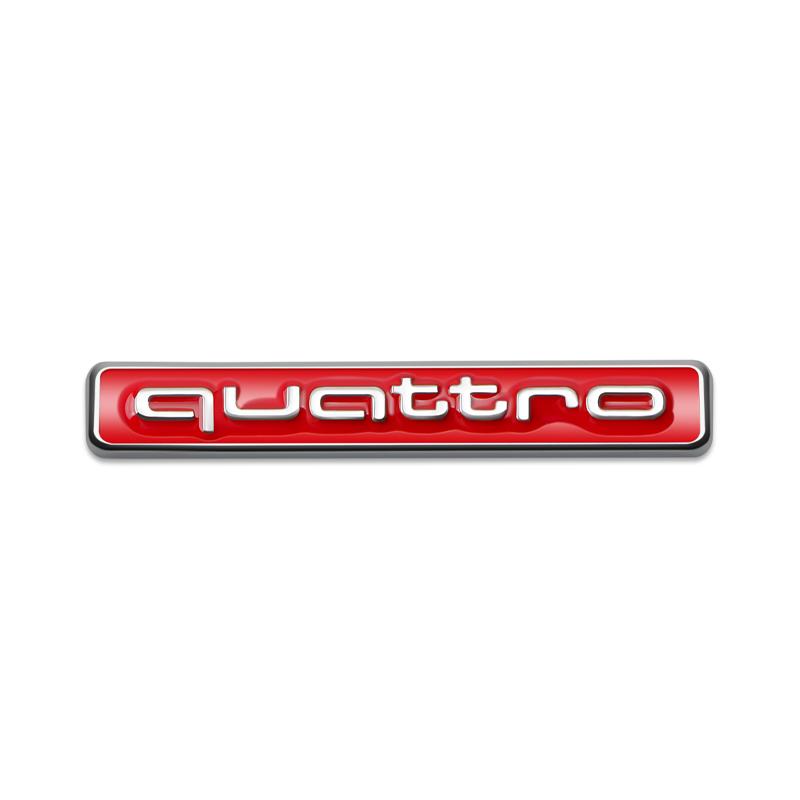 Для Audi RS3 1 шт. 3D Металлическая наклейка-эмблема Quattro для стайлинга автомобиля, декоративные наклейки на задний багажник для Audi Quattro A4 A5 Q5 A1 Q7 B6 B8 B7 B9 B5 A3