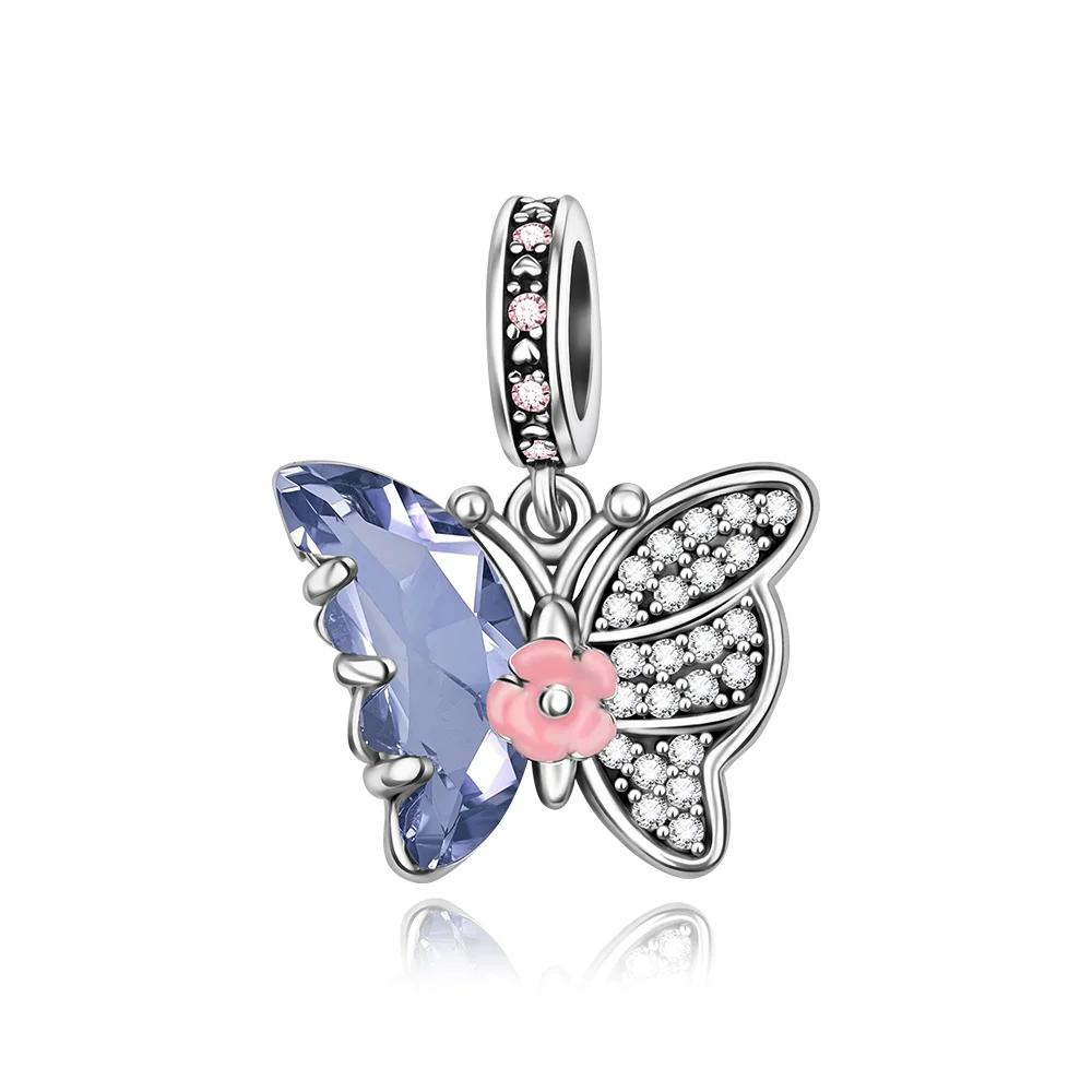 Новинка Оригинальные Розовые Шармы Медные Шармы-Бантики Шармы-Бабочки Шармы-Цветы Подходят для Ожерелий Браслетов Для Женщин DIY Изысканные Ювелирные Изделия Подарок